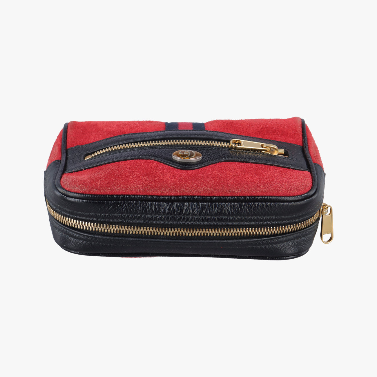 Pre-owned Gucci Ophidia Red×black Suedex leather 517076 bum bag/waist bag | stylenewstar