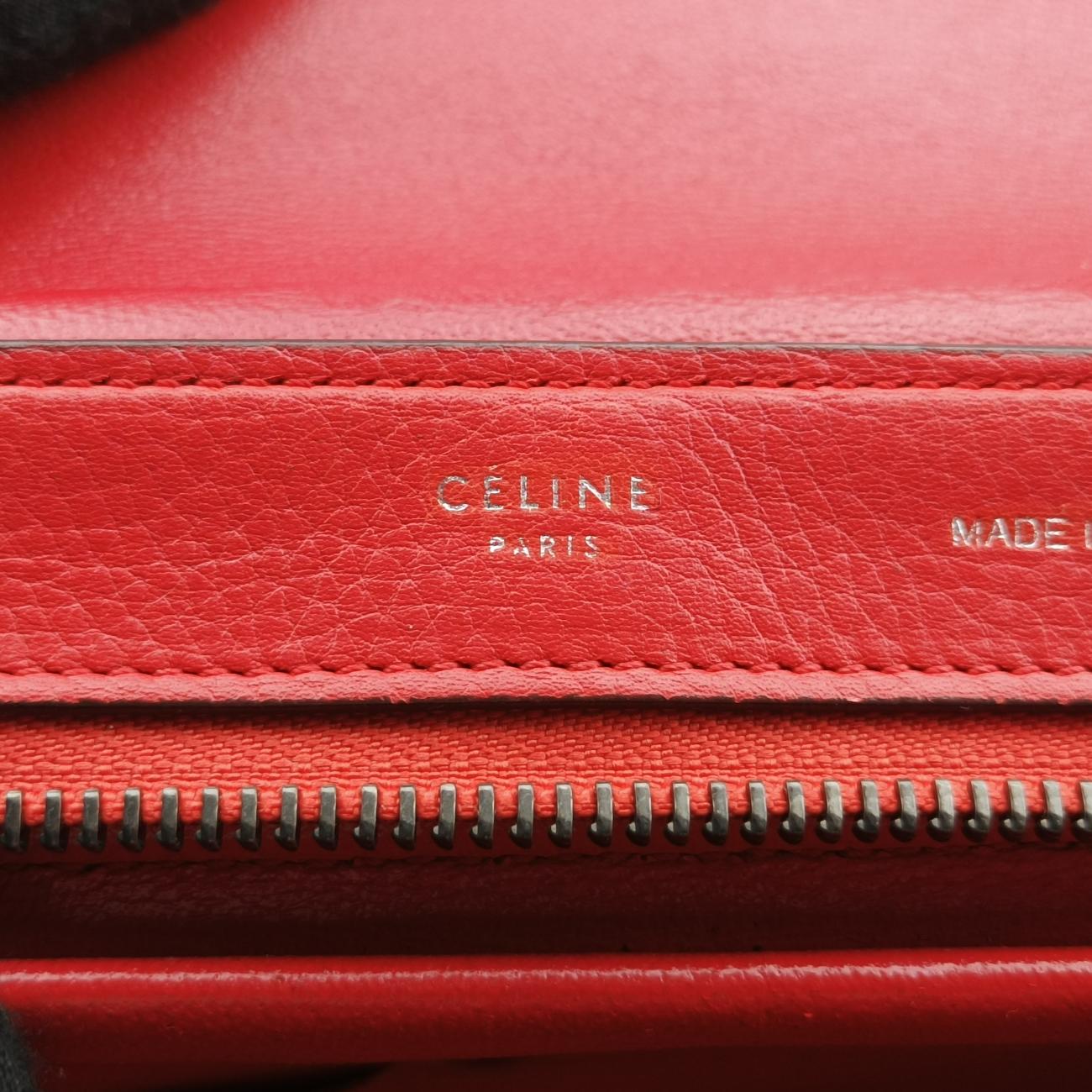 Pre-owned Celine Trapèze Red Leather × suede  shoulderbag | stylenewstar