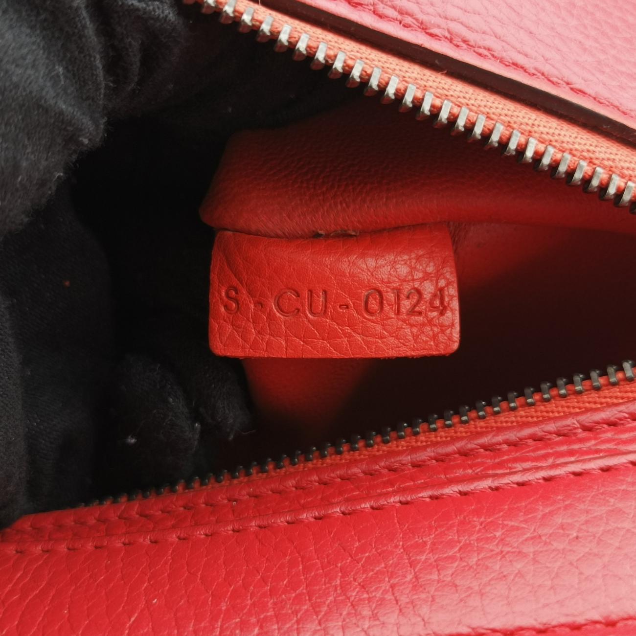 Pre-owned Celine Trapèze Red Leather × suede  shoulderbag | stylenewstar