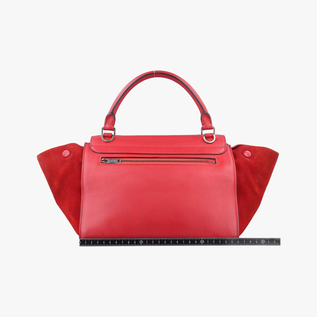 Pre-owned Celine Trapèze Red Leather × suede  shoulderbag | stylenewstar