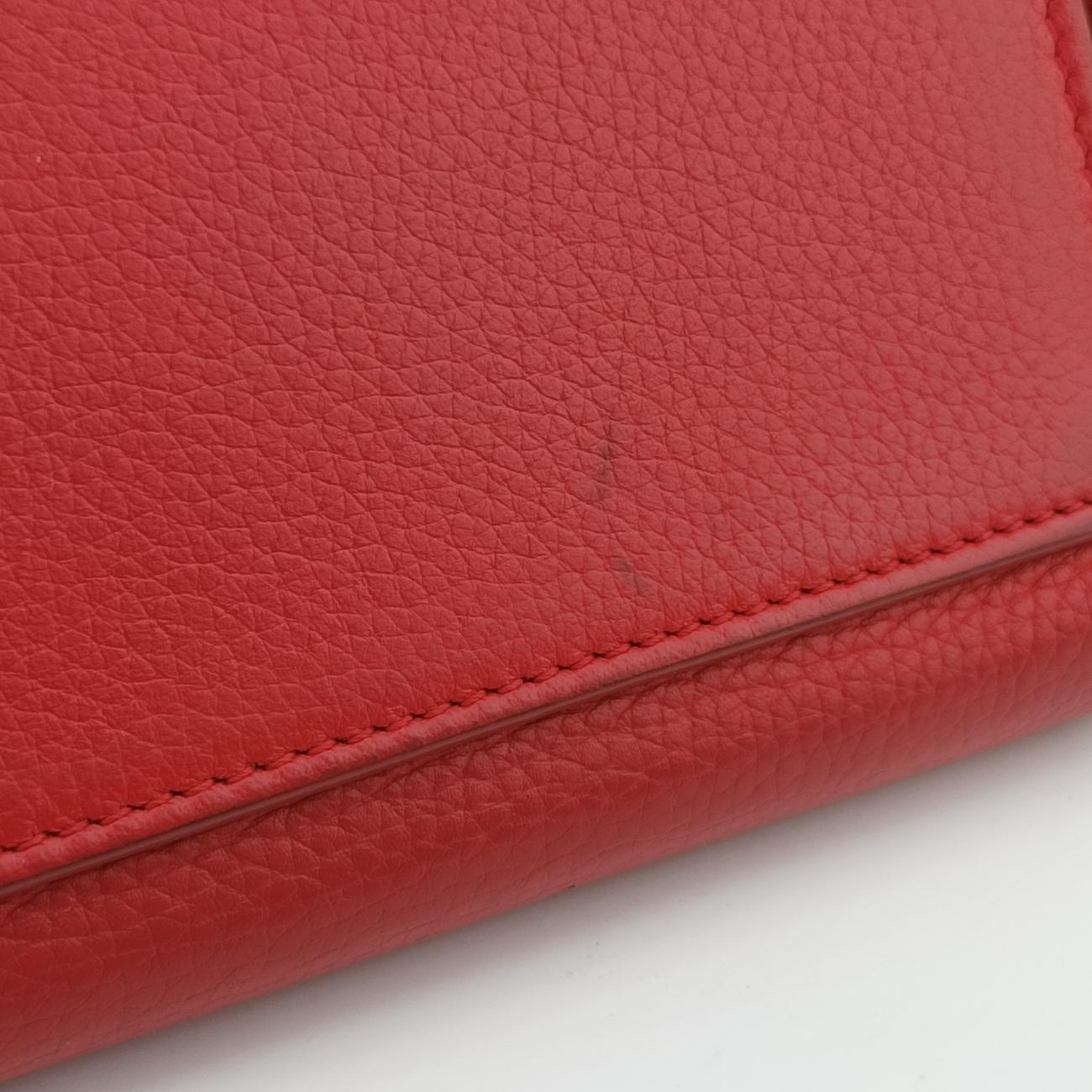 Pre-owned Celine Trapèze Red Leather × suede  shoulderbag | stylenewstar