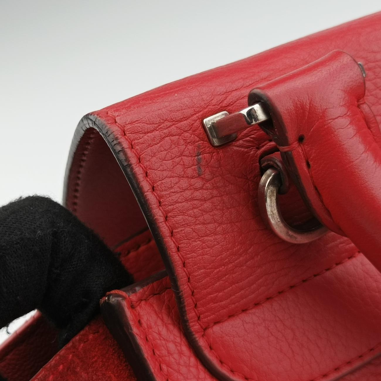 Pre-owned Celine Trapèze Red Leather × suede  shoulderbag | stylenewstar
