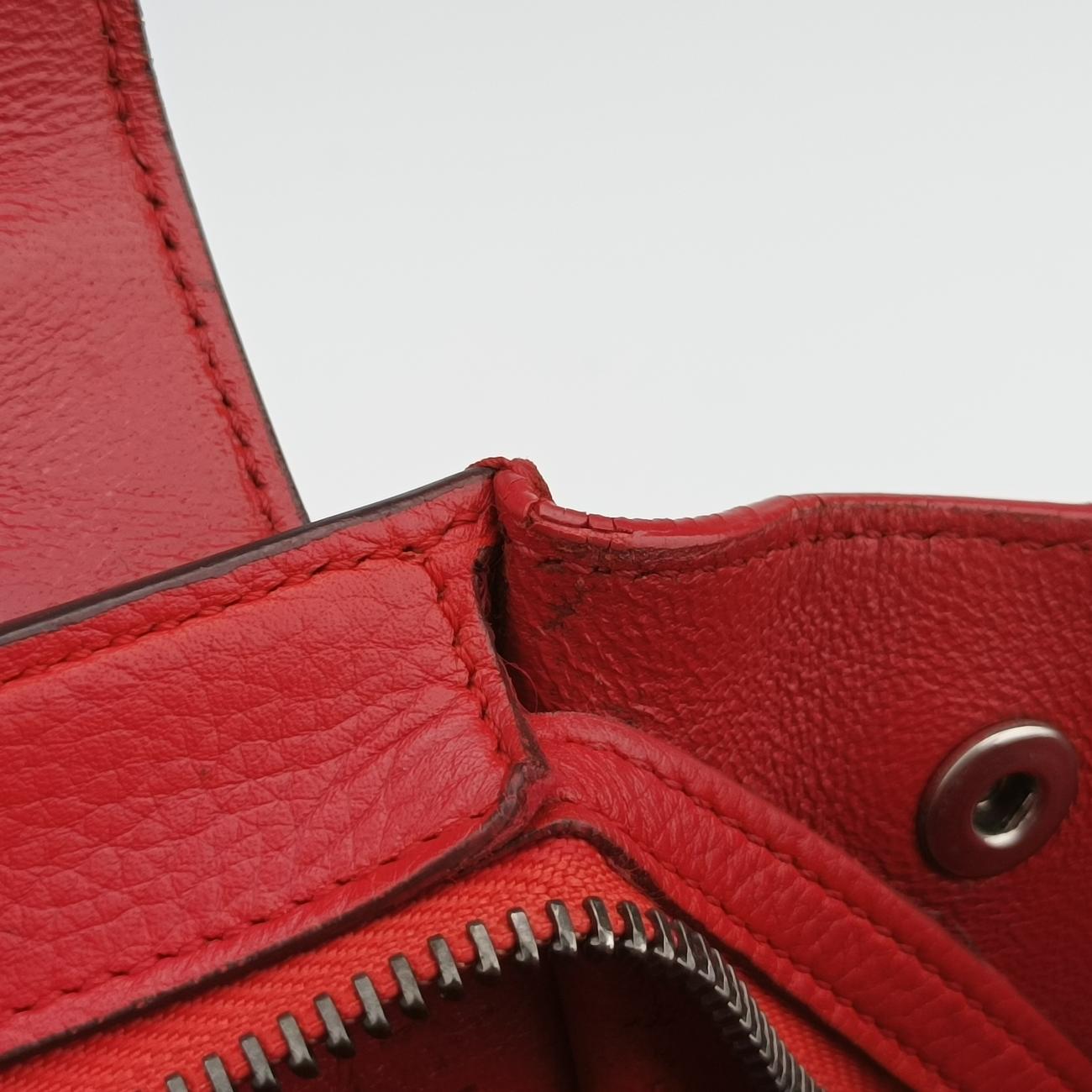 Pre-owned Celine Trapèze Red Leather × suede  shoulderbag | stylenewstar