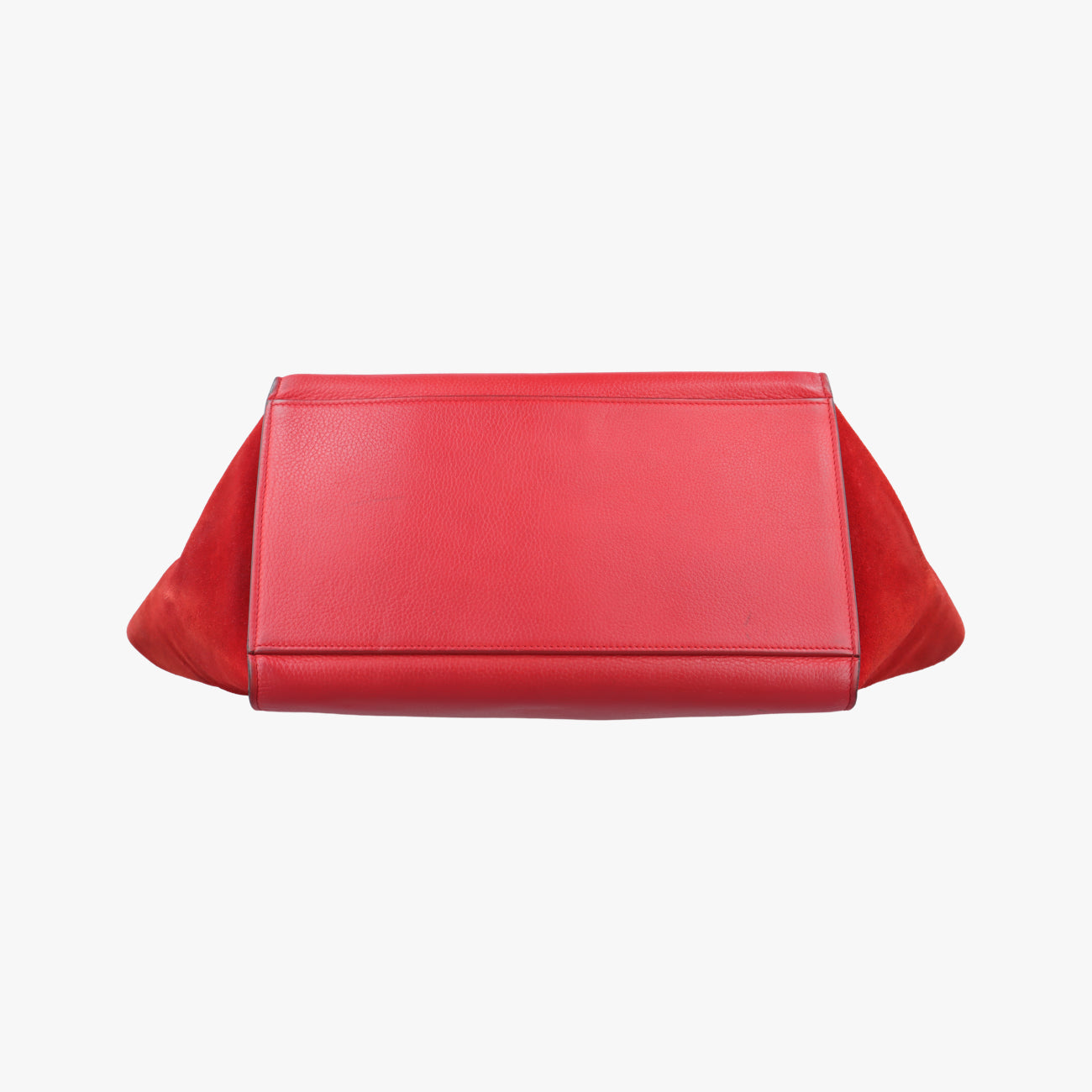 Pre-owned Celine Trapèze Red Leather × suede  shoulderbag | stylenewstar