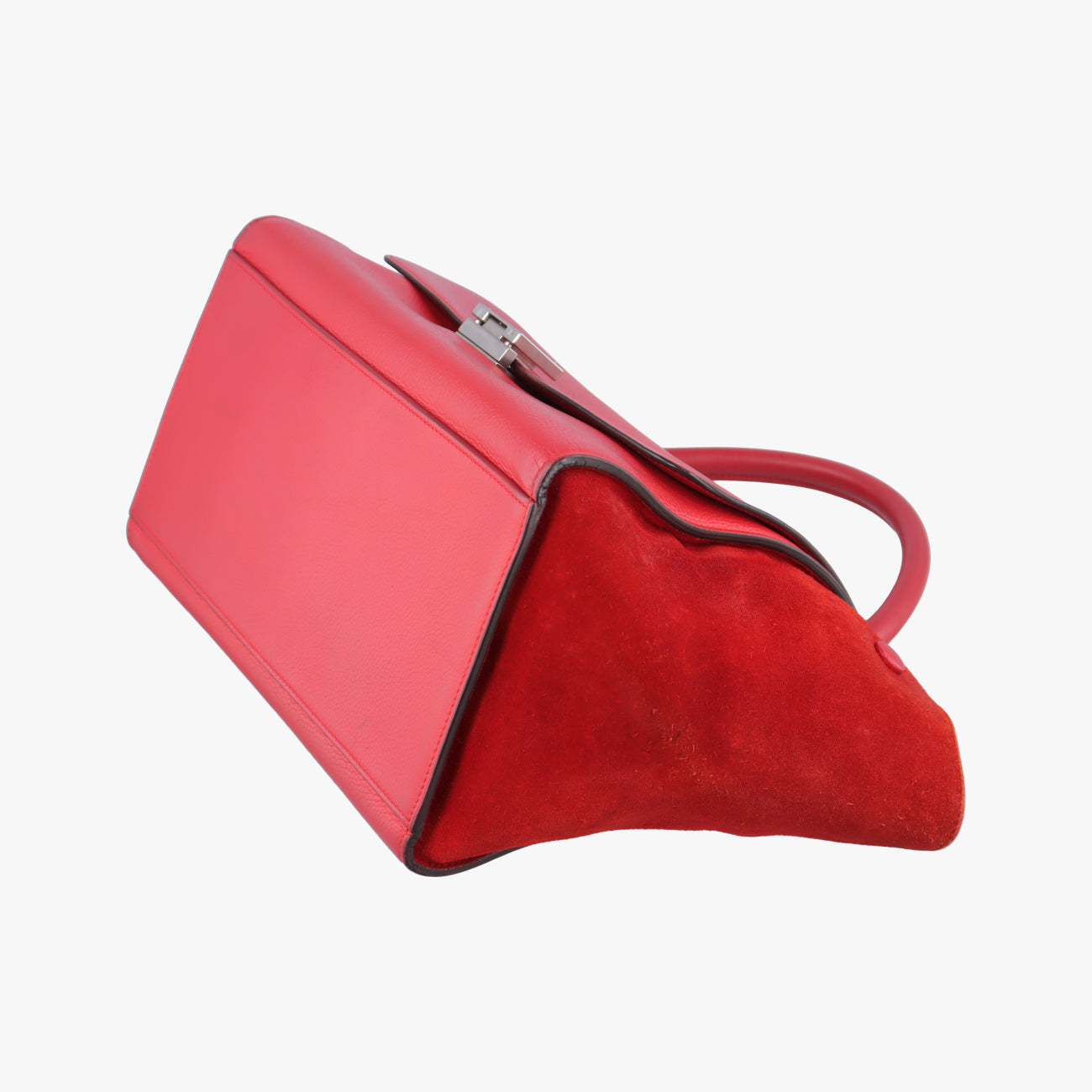 Pre-owned Celine Trapèze Red Leather × suede  shoulderbag | stylenewstar