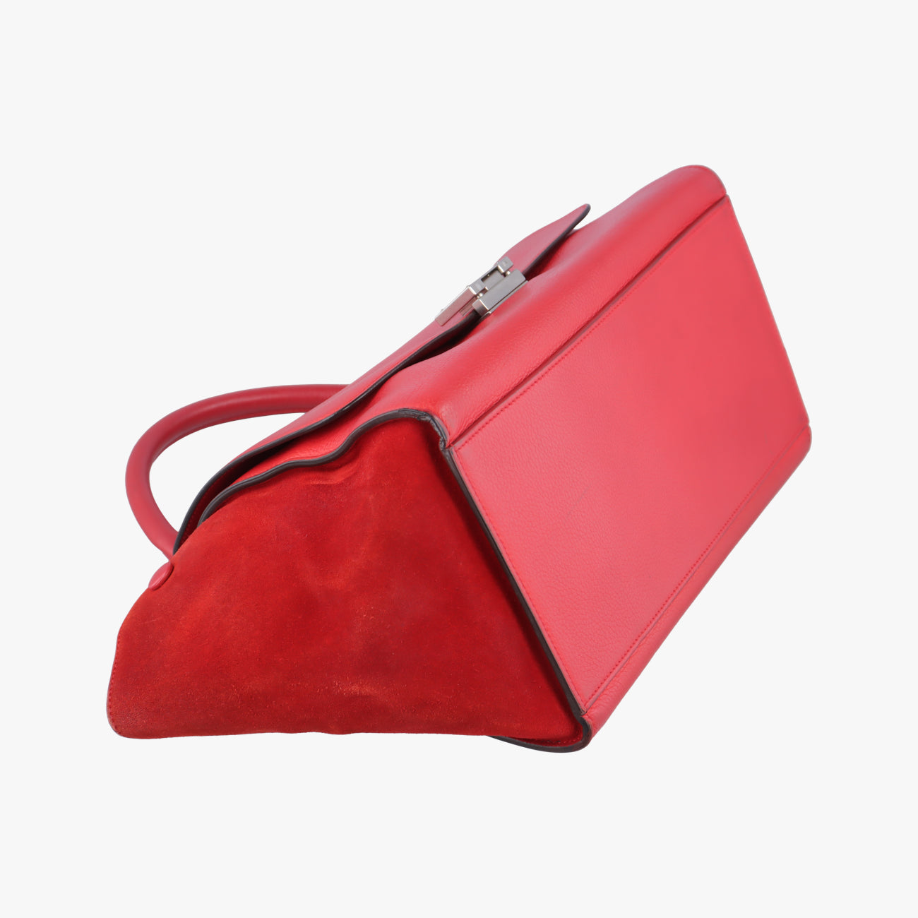 Pre-owned Celine Trapèze Red Leather × suede  shoulderbag | stylenewstar