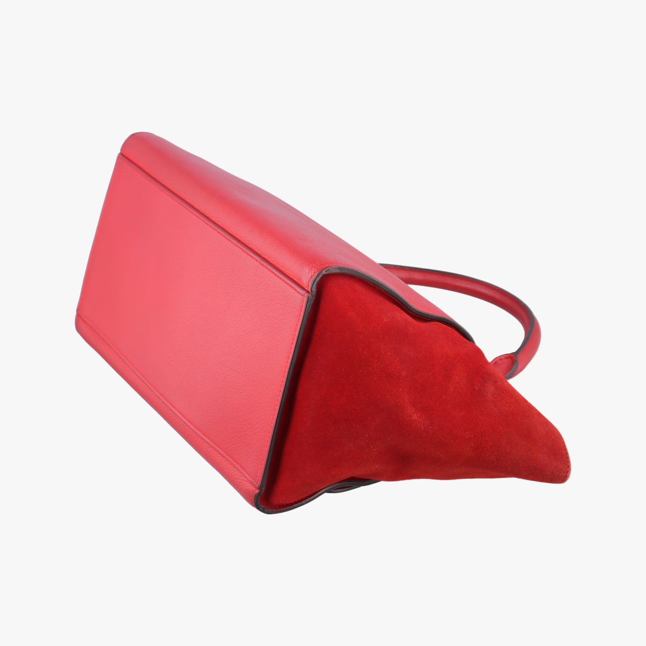 Pre-owned Celine Trapèze Red Leather × suede  shoulderbag | stylenewstar