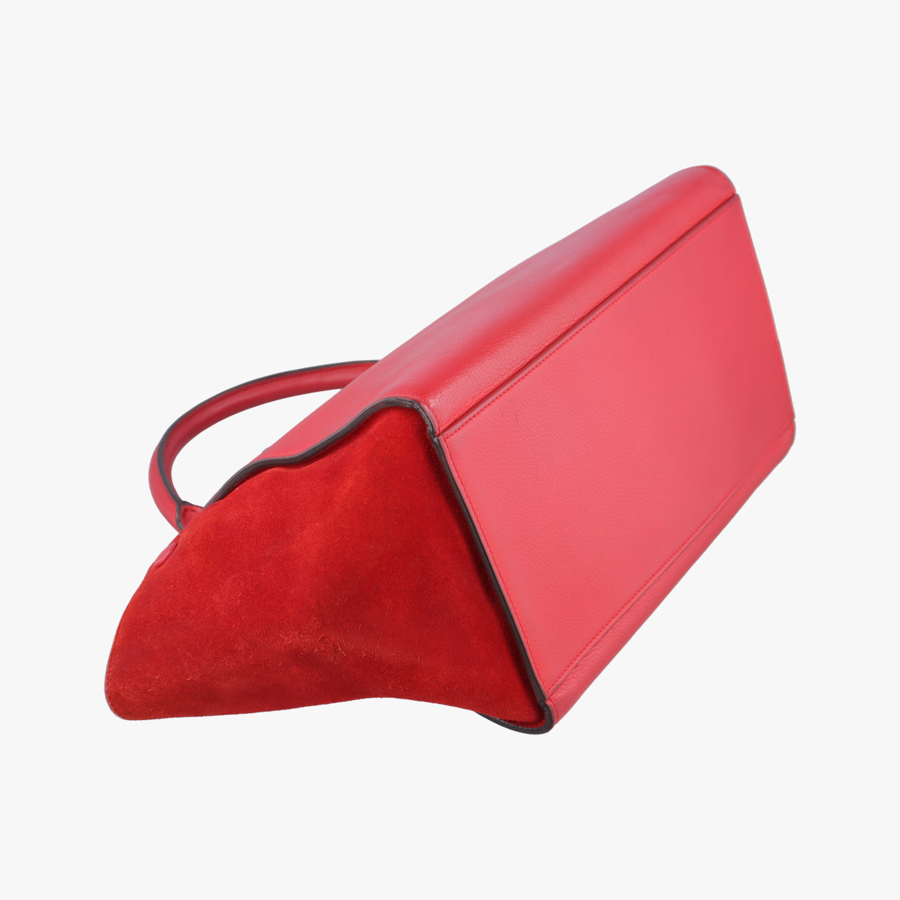 Pre-owned Celine Trapèze Red Leather × suede  shoulderbag | stylenewstar