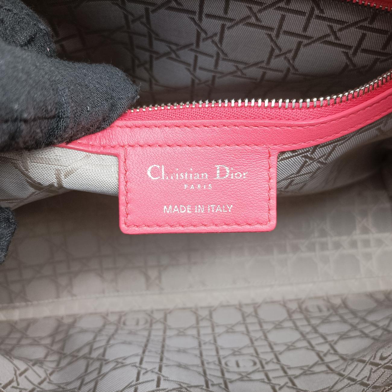 Pre-owned Christian Dior Lady Dior Pink lambskin  shoulderbag | stylenewstar