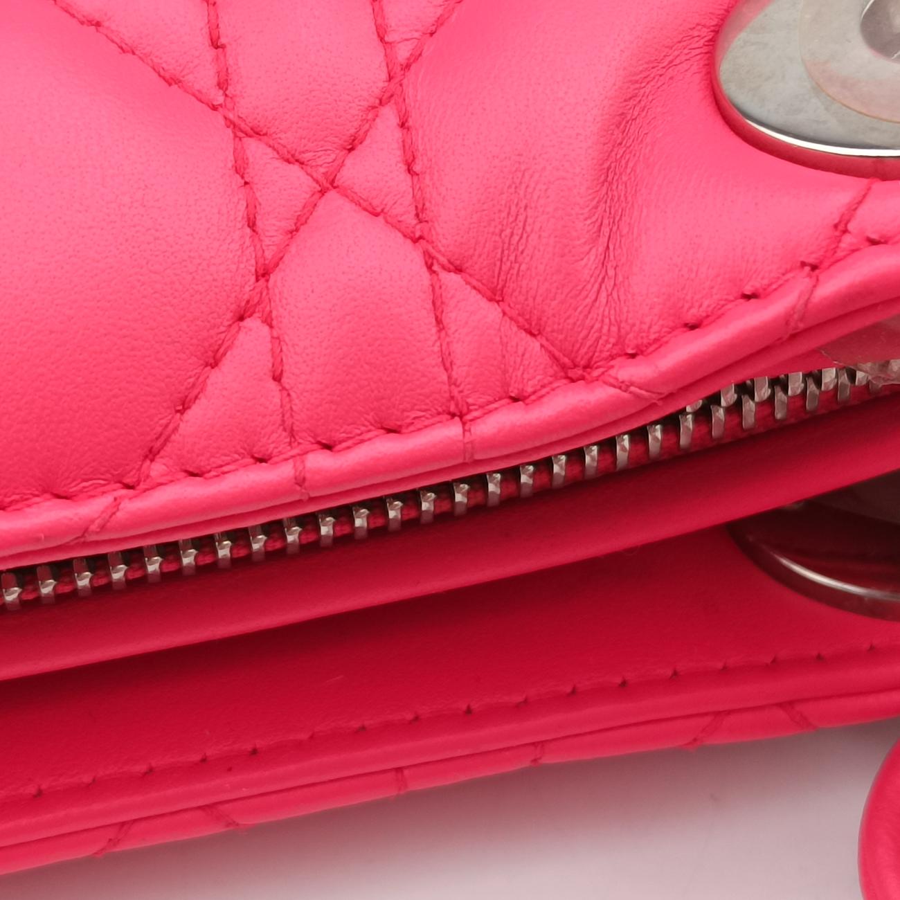 Pre-owned Christian Dior Lady Dior Pink lambskin  shoulderbag | stylenewstar