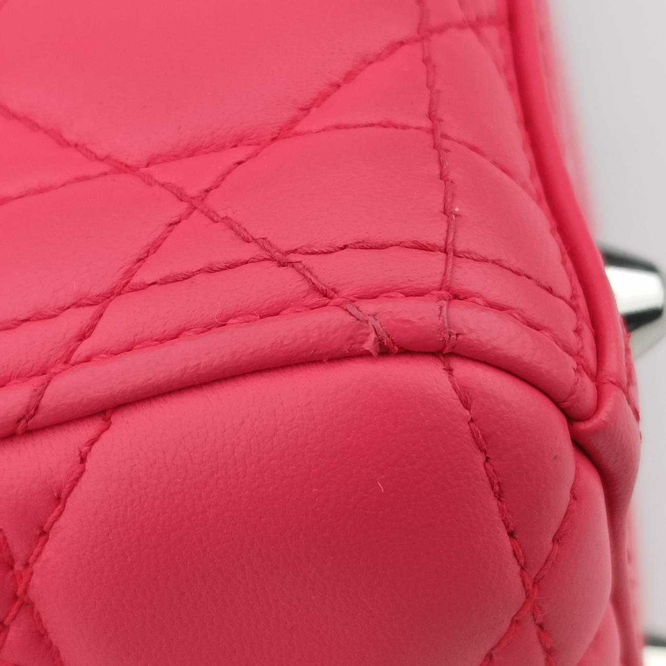 Pre-owned Christian Dior Lady Dior Pink lambskin  shoulderbag | stylenewstar