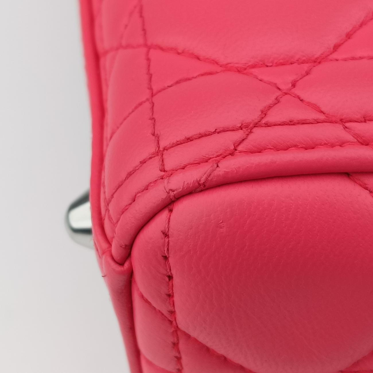 Pre-owned Christian Dior Lady Dior Pink lambskin  shoulderbag | stylenewstar