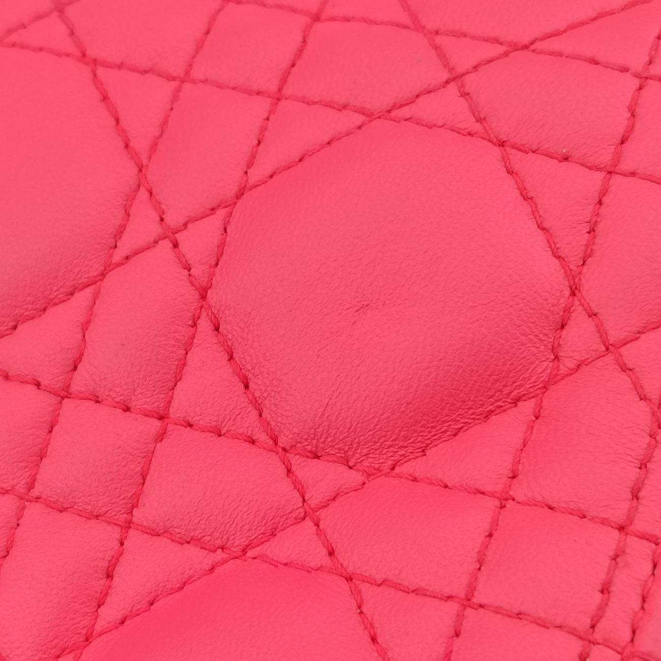 Pre-owned Christian Dior Lady Dior Pink lambskin  shoulderbag | stylenewstar