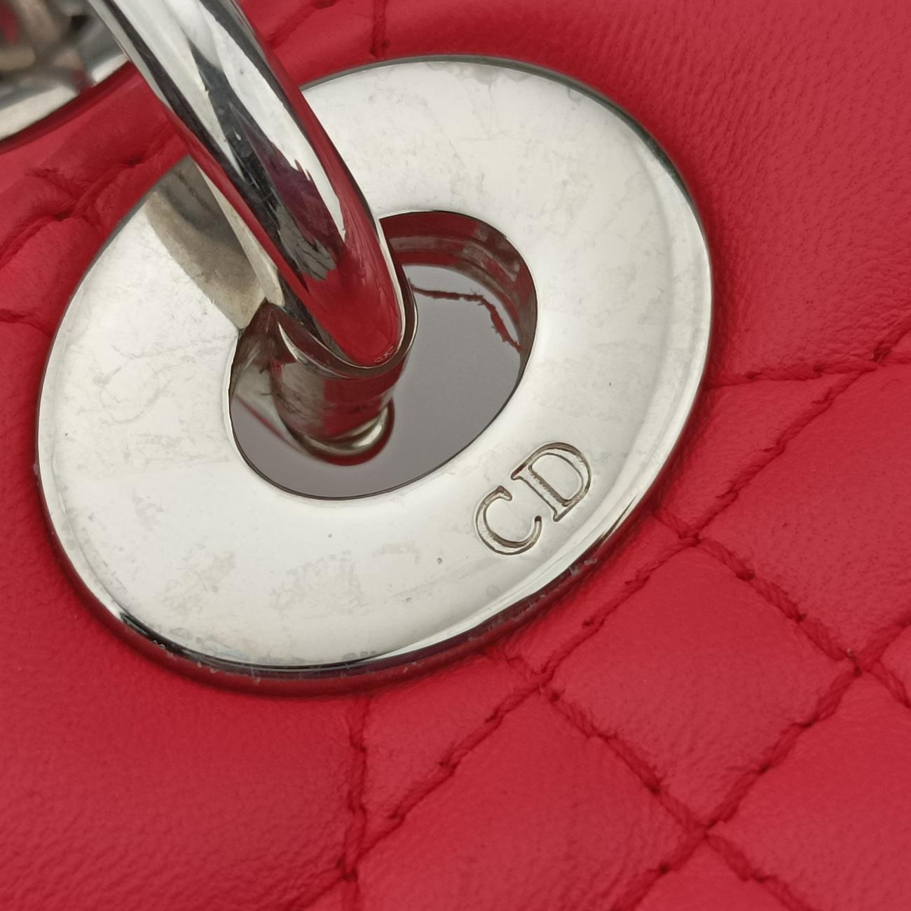 Pre-owned Christian Dior Lady Dior Pink lambskin  shoulderbag | stylenewstar