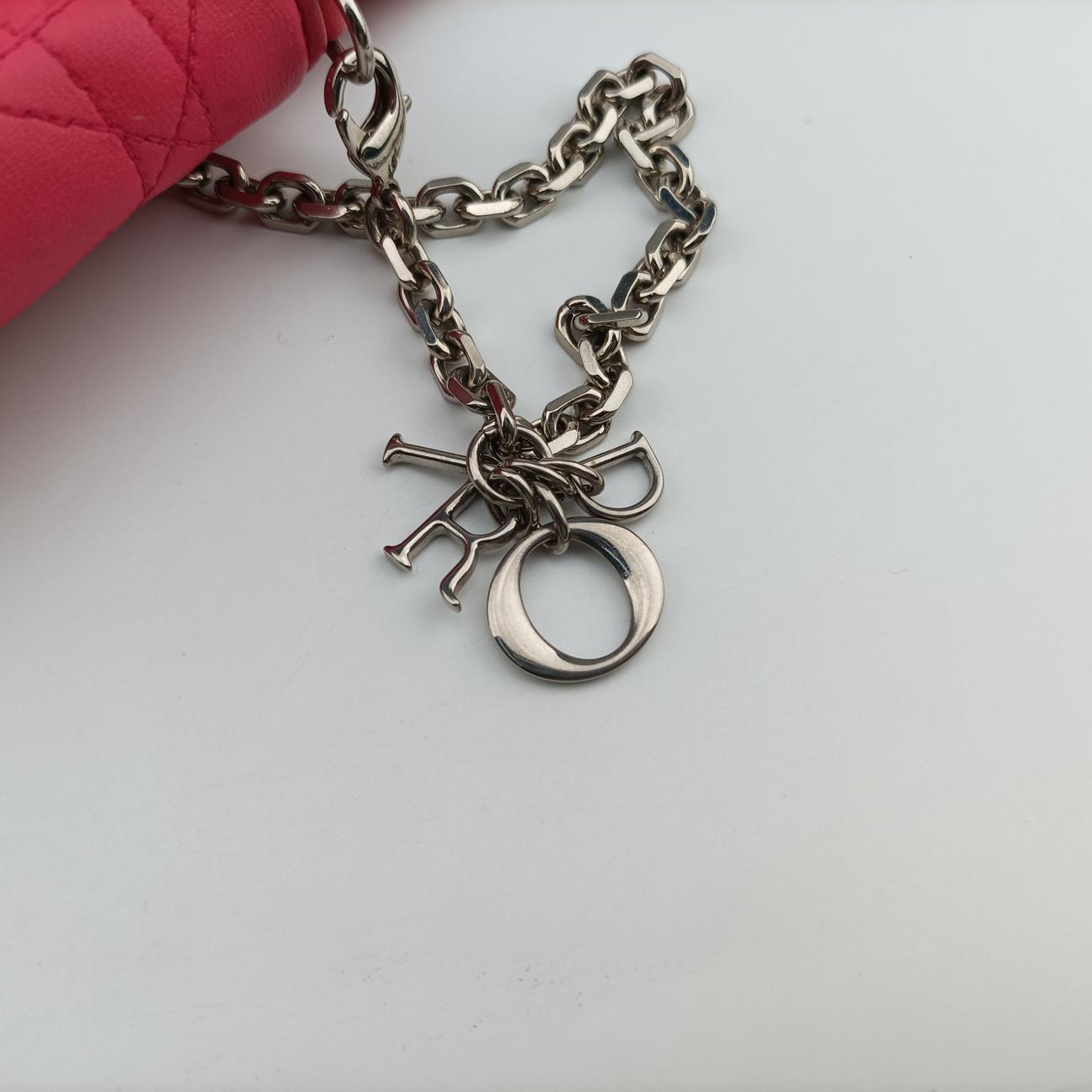 Vintage Christian Dior Miss Dior CANNAGE New Lock Rose lambskin  shoulderbag | stylenewstar