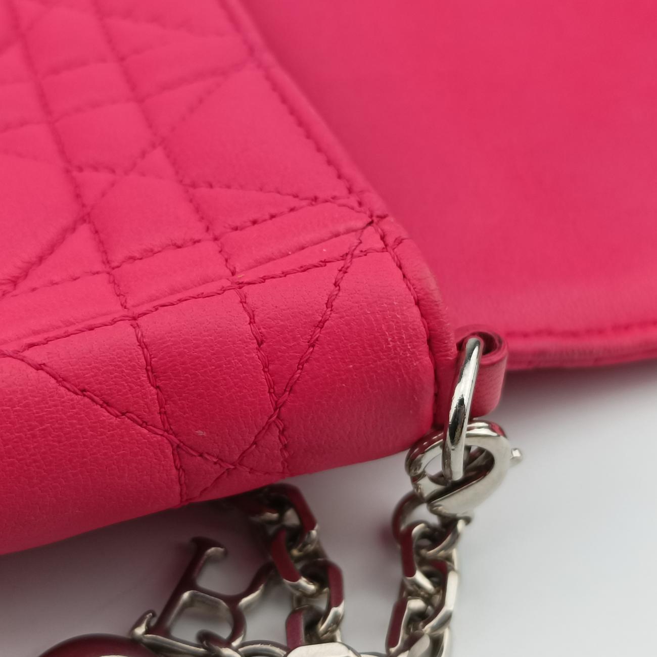 Vintage Christian Dior Miss Dior CANNAGE New Lock Rose lambskin  shoulderbag | stylenewstar