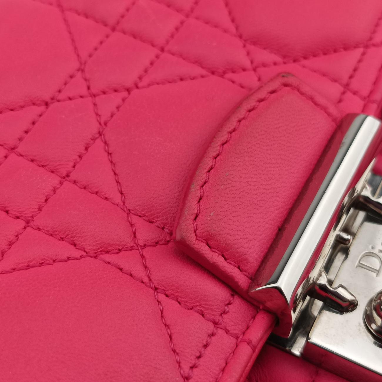 Vintage Christian Dior Miss Dior CANNAGE New Lock Rose lambskin  shoulderbag | stylenewstar