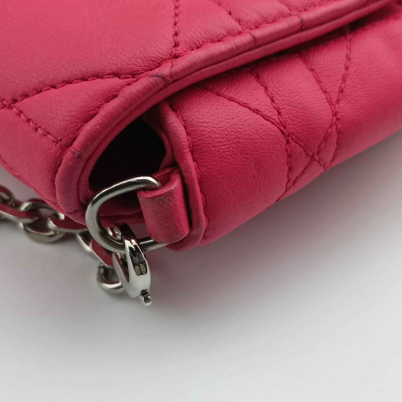 Vintage Christian Dior Miss Dior CANNAGE New Lock Rose lambskin  shoulderbag | stylenewstar