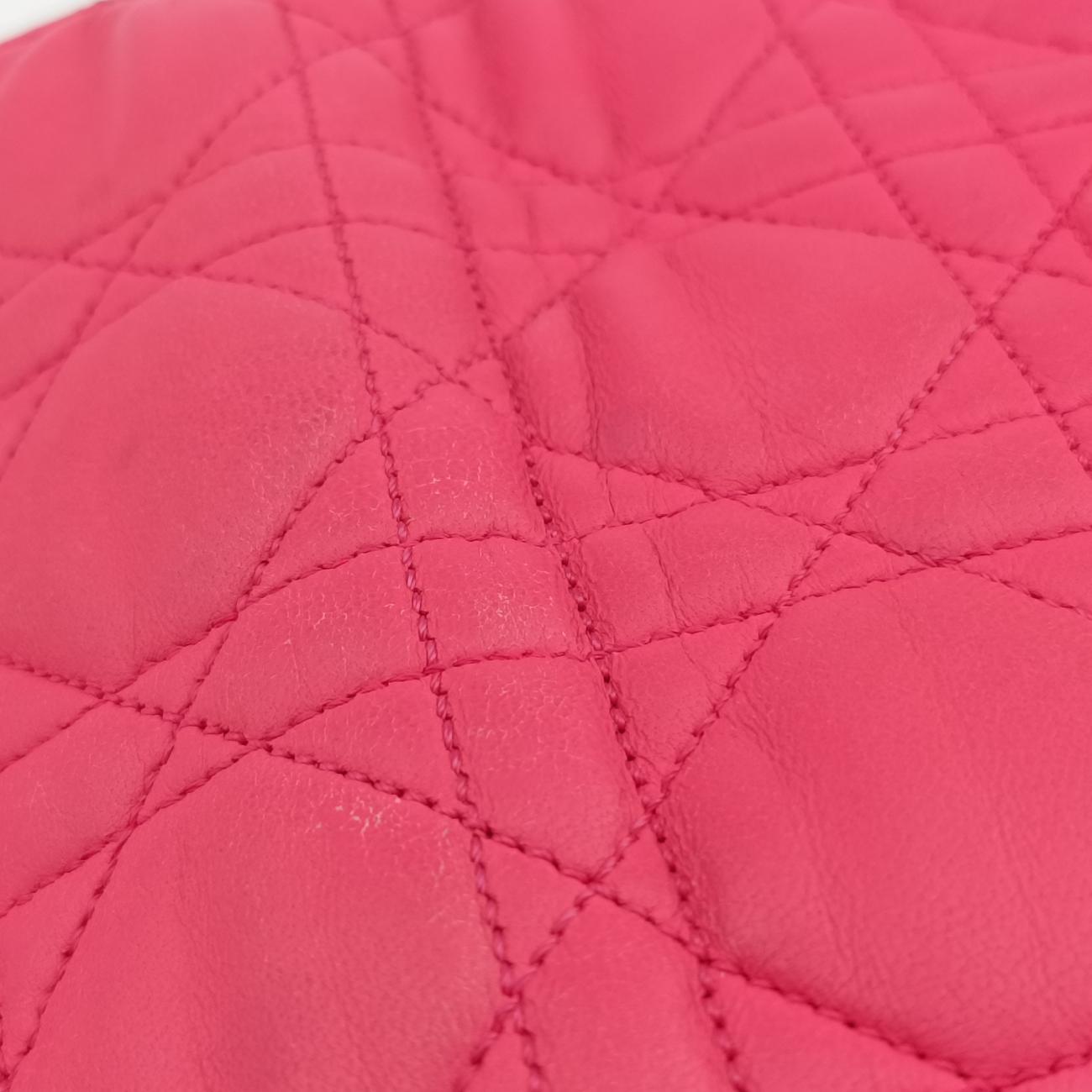 Vintage Christian Dior Miss Dior CANNAGE New Lock Rose lambskin  shoulderbag | stylenewstar