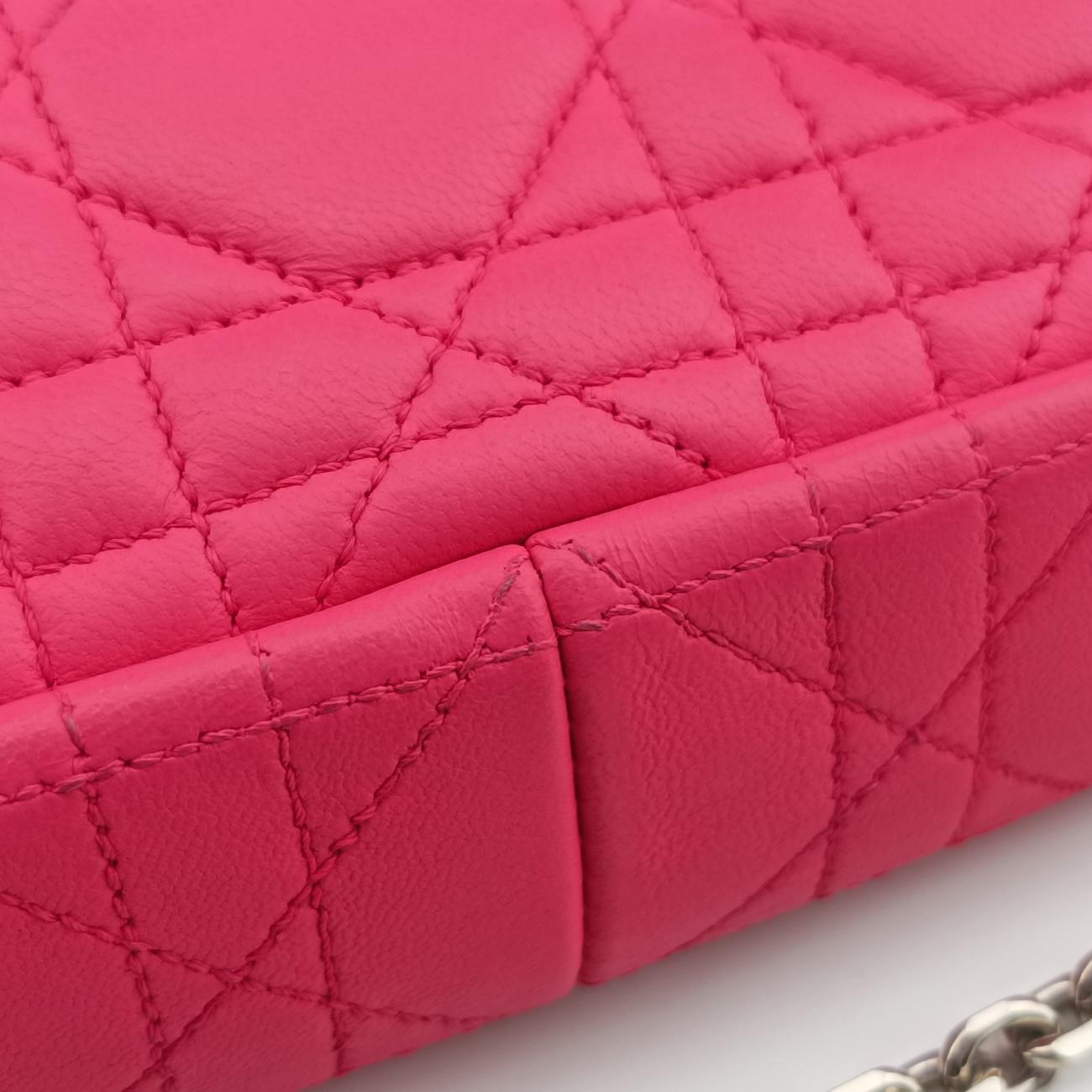 Vintage Christian Dior Miss Dior CANNAGE New Lock Rose lambskin  shoulderbag | stylenewstar