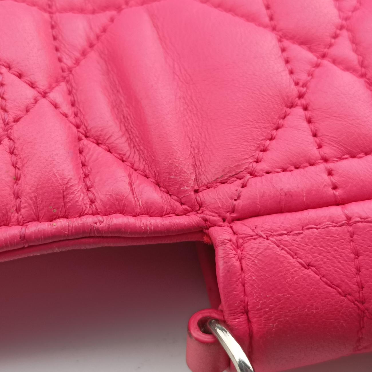 Vintage Christian Dior Miss Dior CANNAGE New Lock Rose lambskin  shoulderbag | stylenewstar