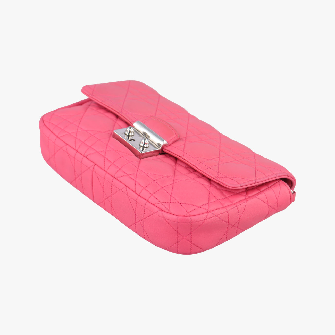 Vintage Christian Dior Miss Dior CANNAGE New Lock Rose lambskin  shoulderbag | stylenewstar