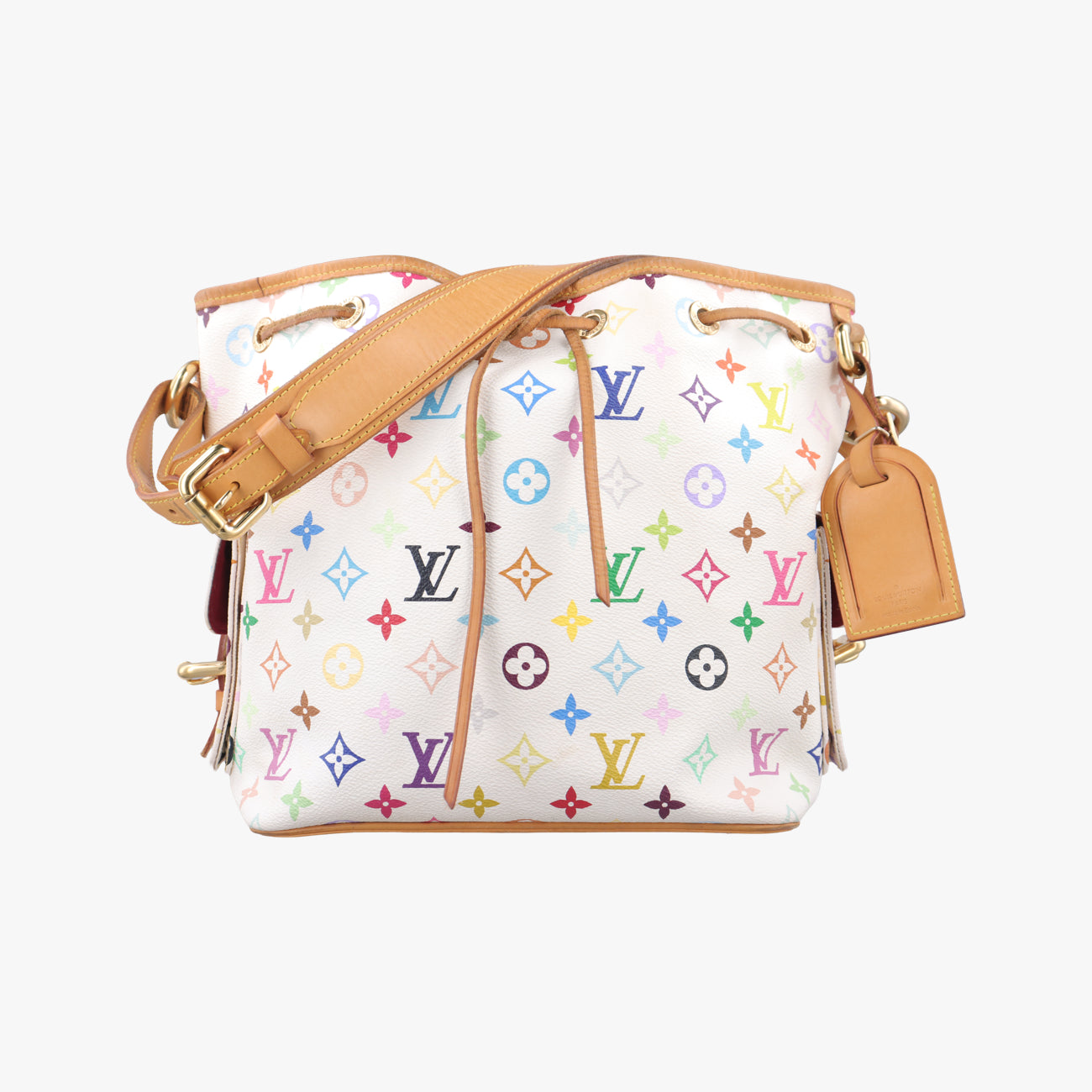 Pre-owned Louis Vuitton Petit NOé white Monogram Multicolor M42229 shoulderbag | stylenewstar