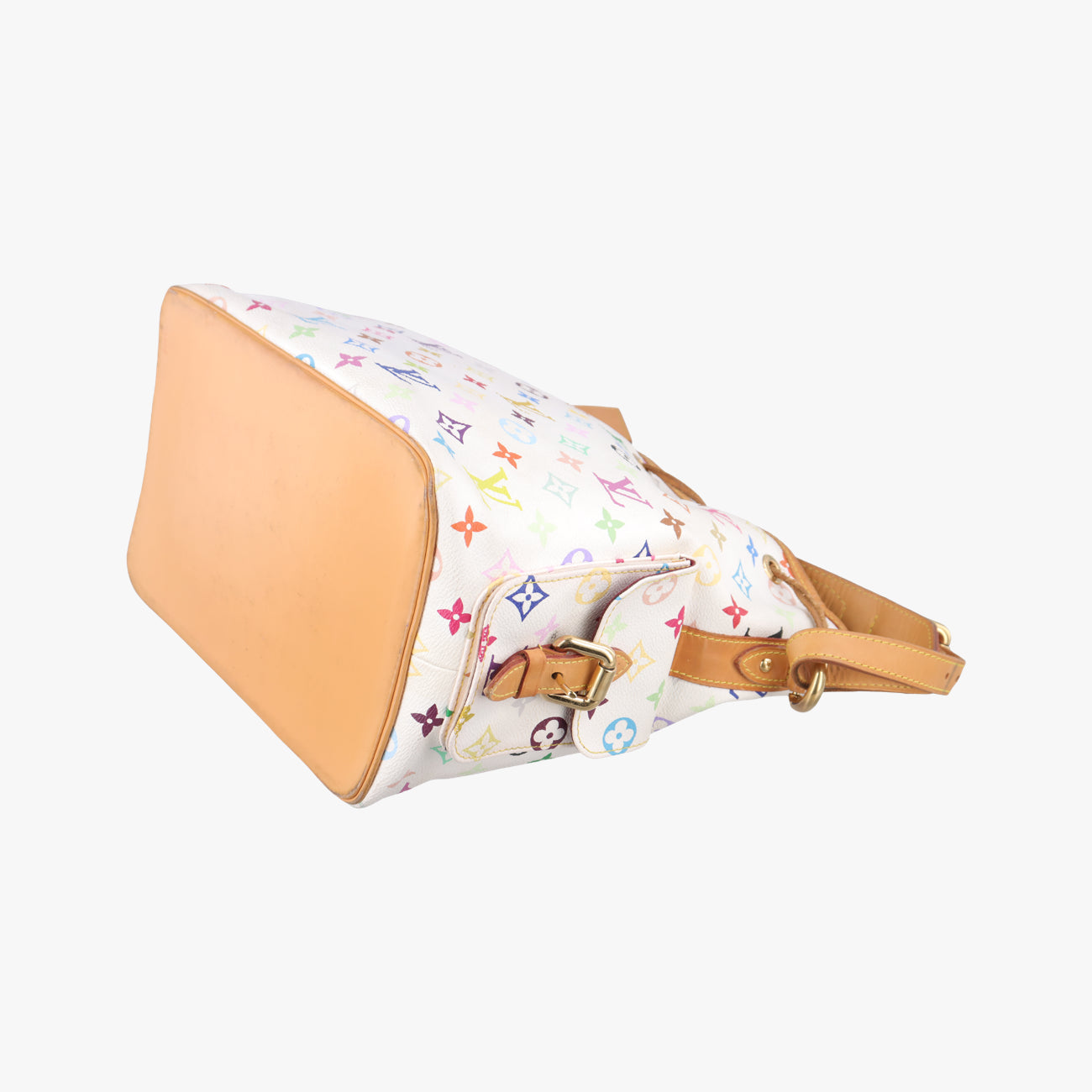 Pre-owned Louis Vuitton Petit NOé white Monogram Multicolor M42229 shoulderbag | stylenewstar