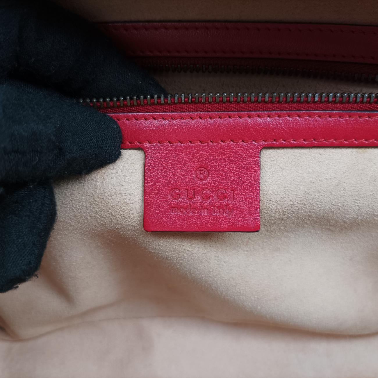 Pre-owned Gucci GG Marmont Red Leather 498100 shoulderbag | stylenewstar