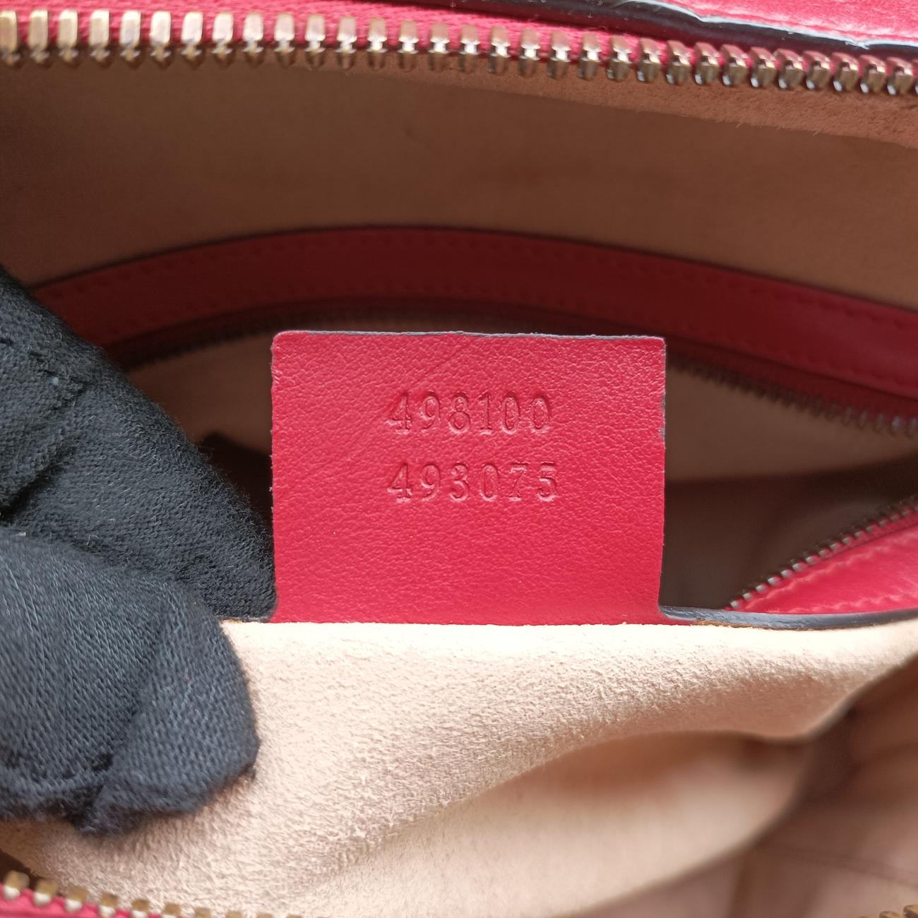 Pre-owned Gucci GG Marmont Red Leather 498100 shoulderbag | stylenewstar