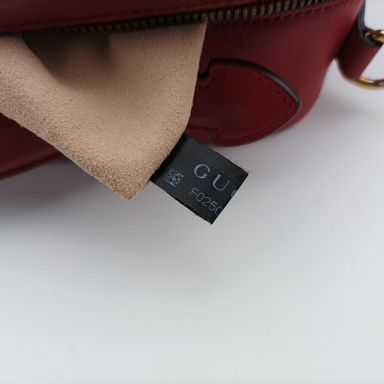 Pre-owned Gucci GG Marmont Red Leather 498100 shoulderbag | stylenewstar