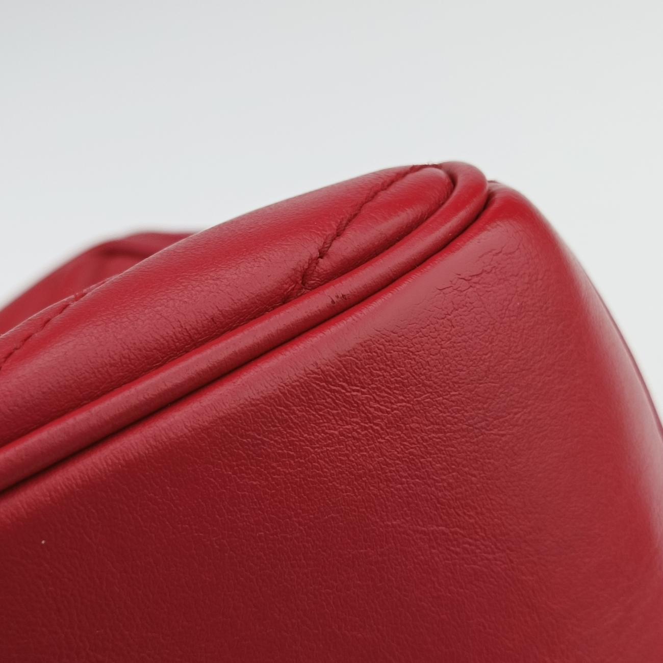 Pre-owned Gucci GG Marmont Red Leather 498100 shoulderbag | stylenewstar