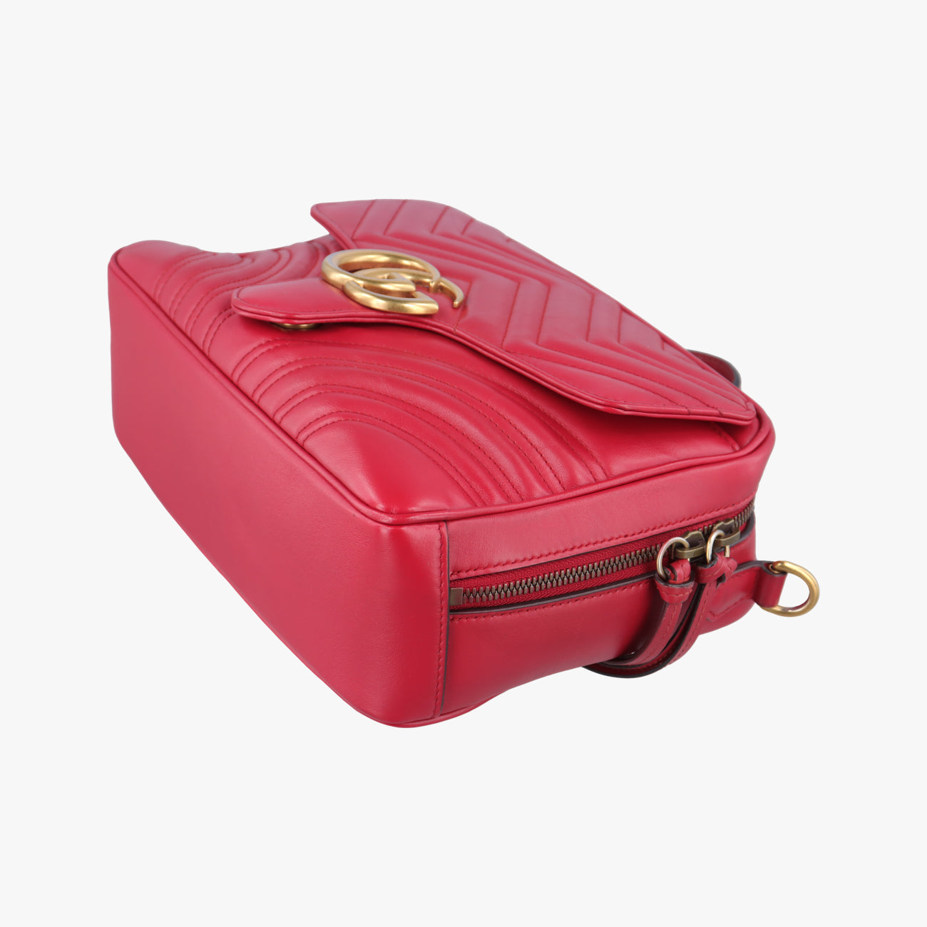 Pre-owned Gucci GG Marmont Red Leather 498100 shoulderbag | stylenewstar
