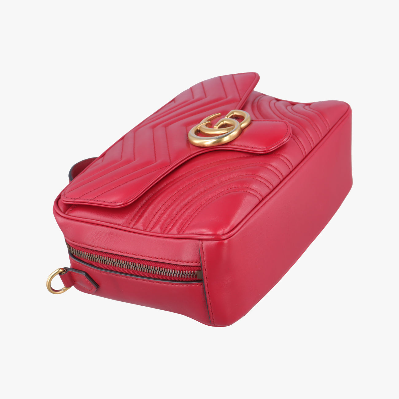 Pre-owned Gucci GG Marmont Red Leather 498100 shoulderbag | stylenewstar