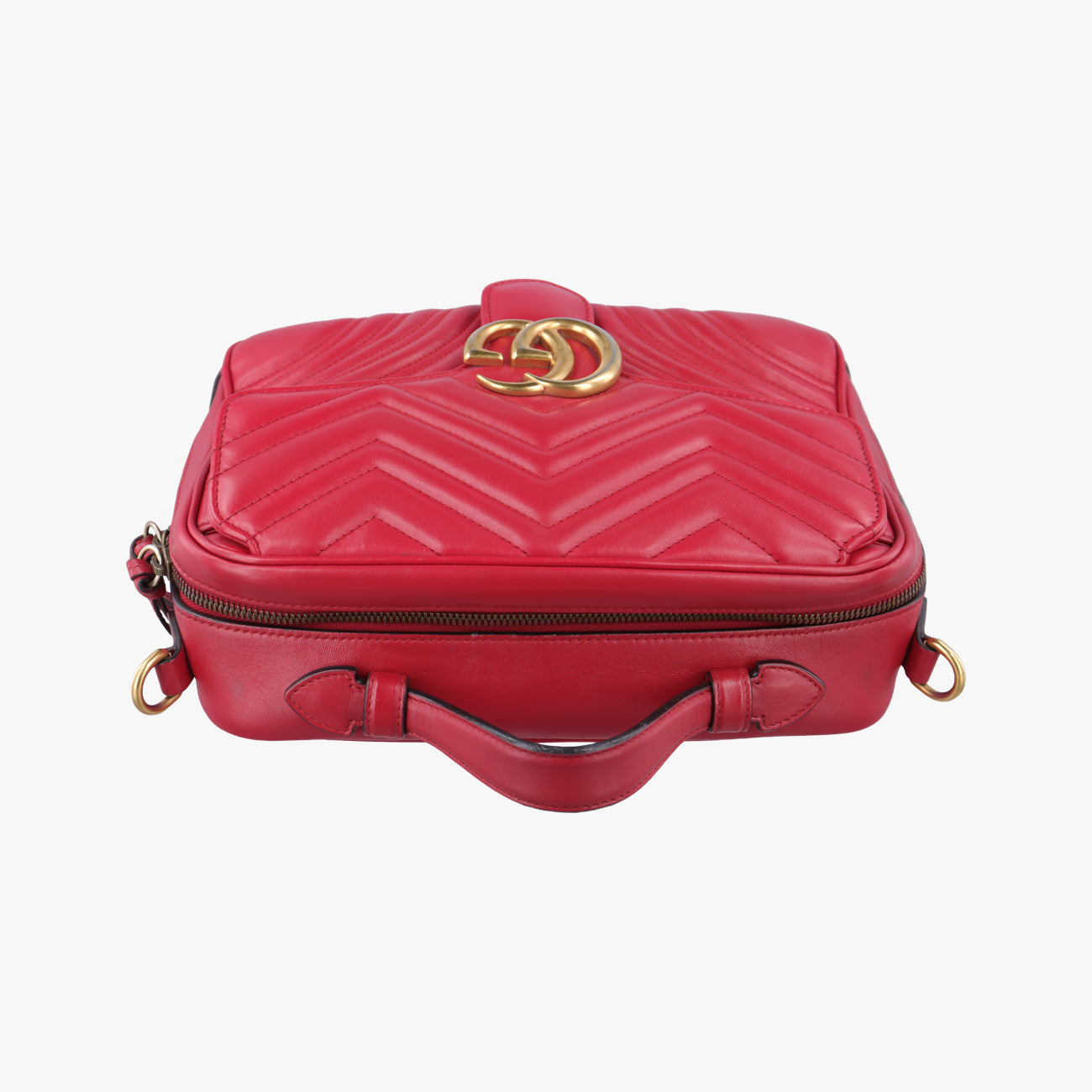 Pre-owned Gucci GG Marmont Red Leather 498100 shoulderbag | stylenewstar