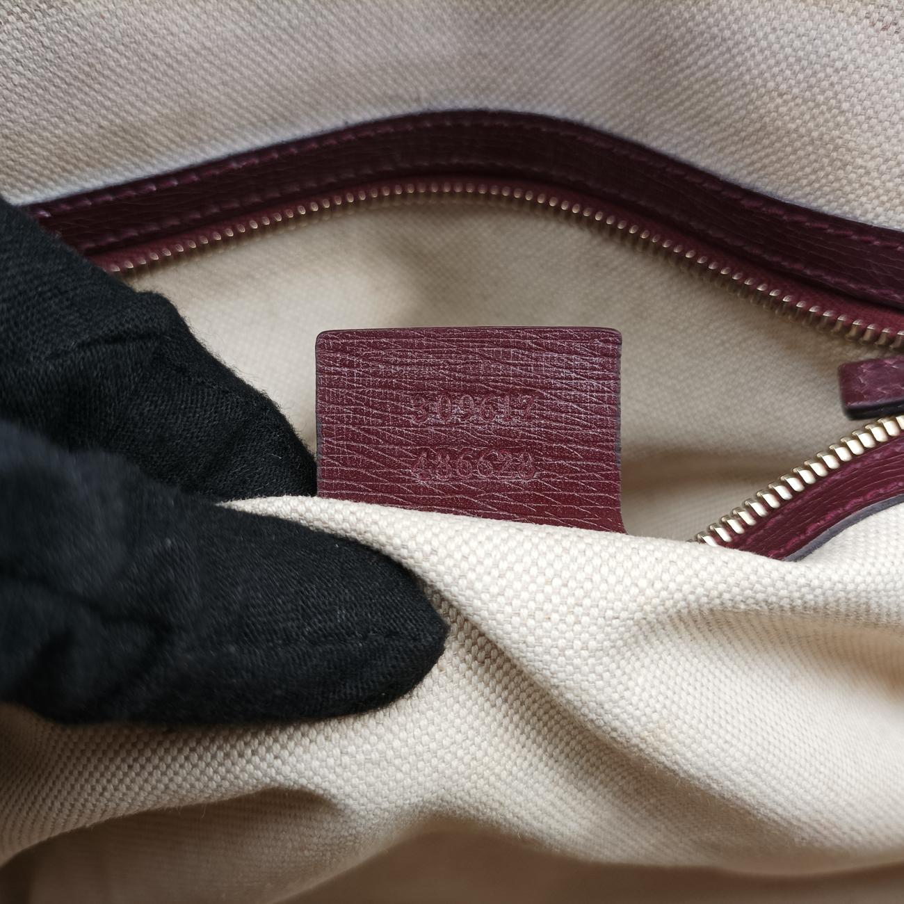 Vintage Gucci Heartbeat nice dome Burgundy×Multicolour Leather 309617 shoulderbag | stylenewstar