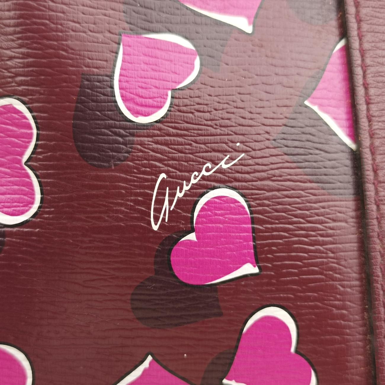 Vintage Gucci Heartbeat nice dome Burgundy×Multicolour Leather 309617 shoulderbag | stylenewstar