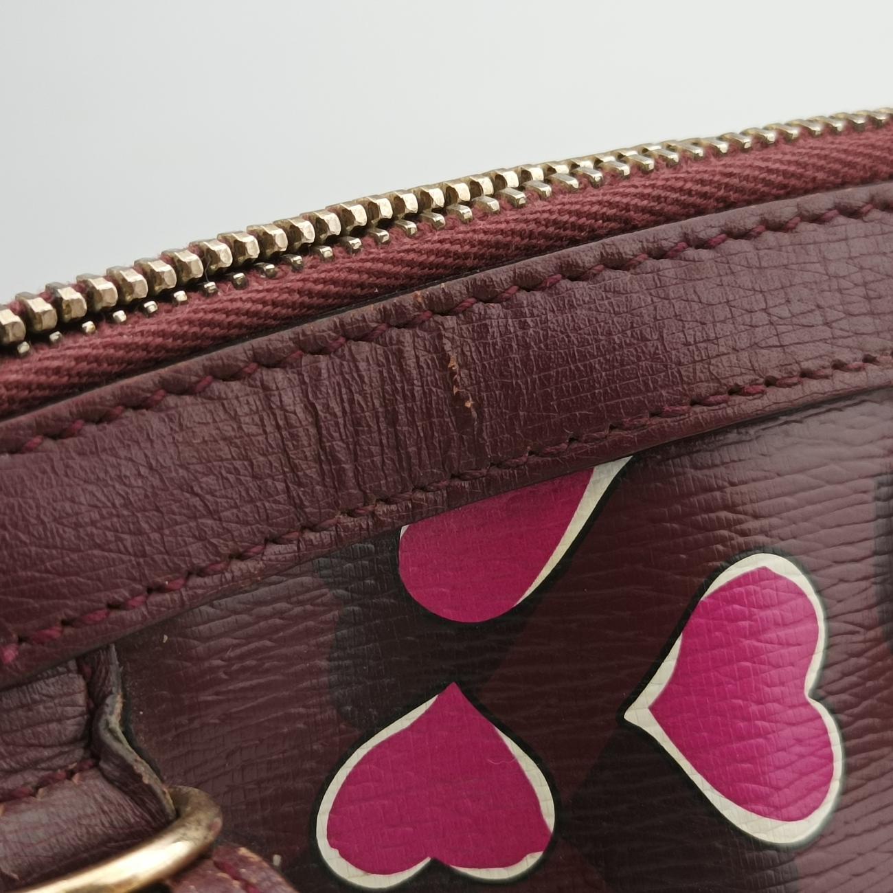 Vintage Gucci Heartbeat nice dome Burgundy×Multicolour Leather 309617 shoulderbag | stylenewstar