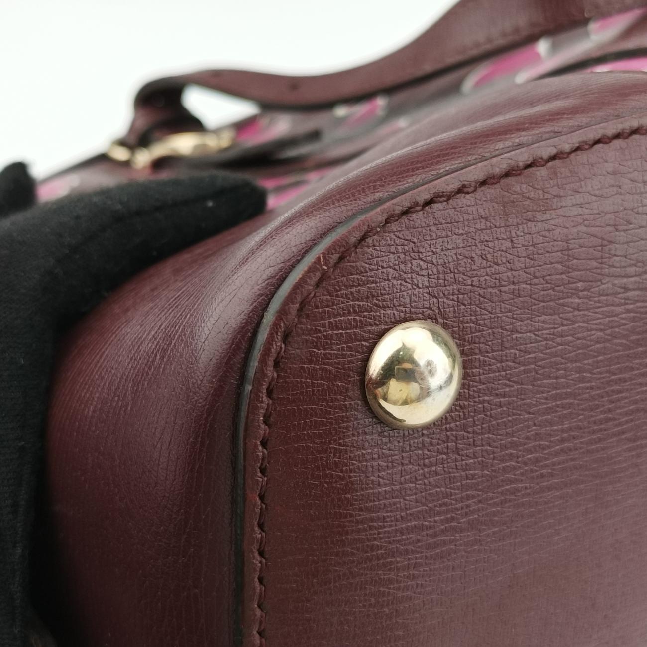 Vintage Gucci Heartbeat nice dome Burgundy×Multicolour Leather 309617 shoulderbag | stylenewstar