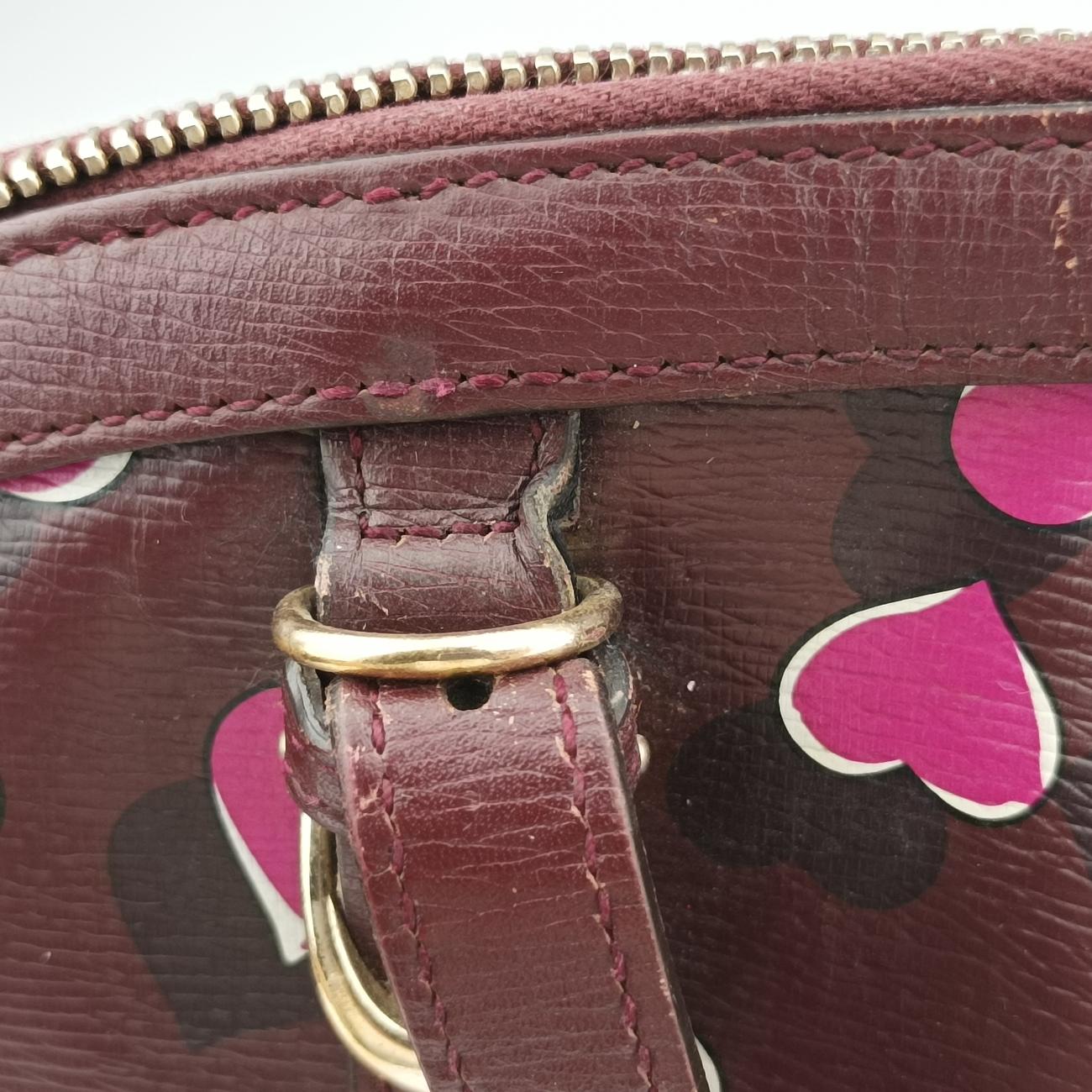 Vintage Gucci Heartbeat nice dome Burgundy×Multicolour Leather 309617 shoulderbag | stylenewstar