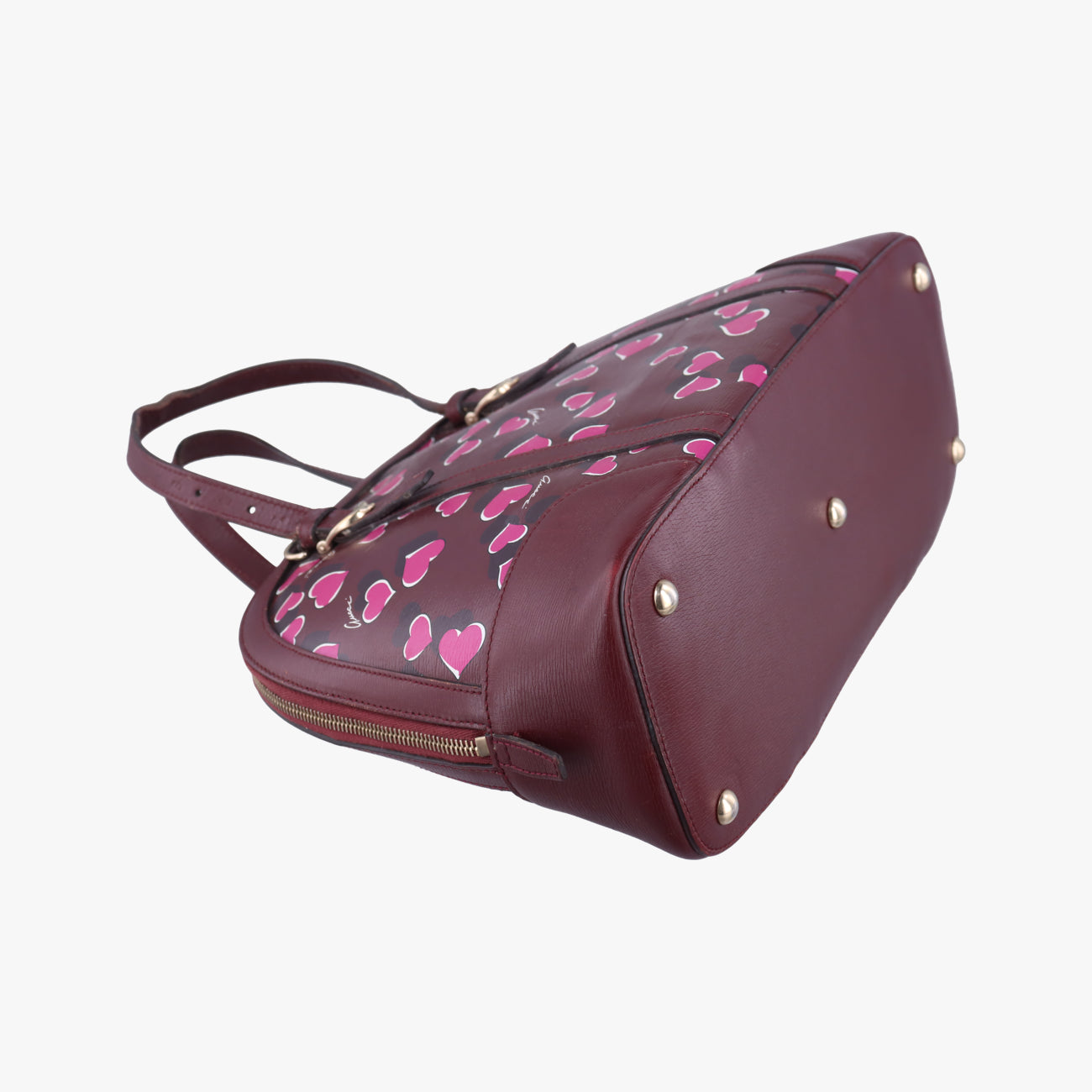 Vintage Gucci Heartbeat nice dome Burgundy×Multicolour Leather 309617 shoulderbag | stylenewstar