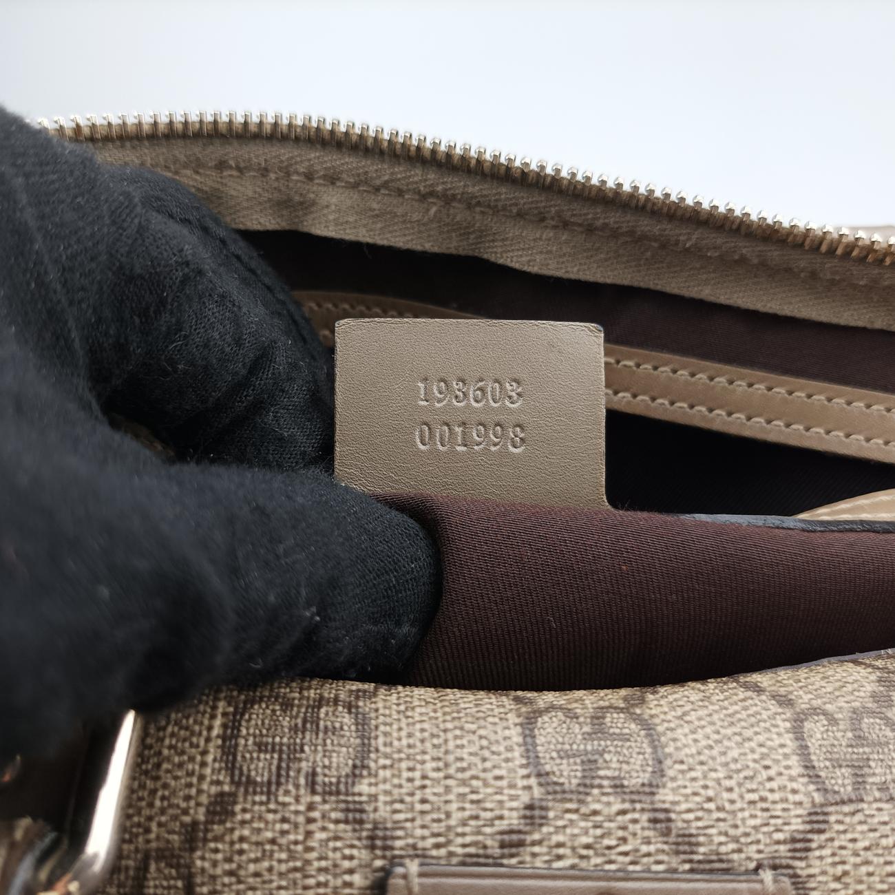 Pre-owned Gucci GG plus Spring Joy GG Supreme Brown PVC coated canvas 193603 handbag | stylenewstar