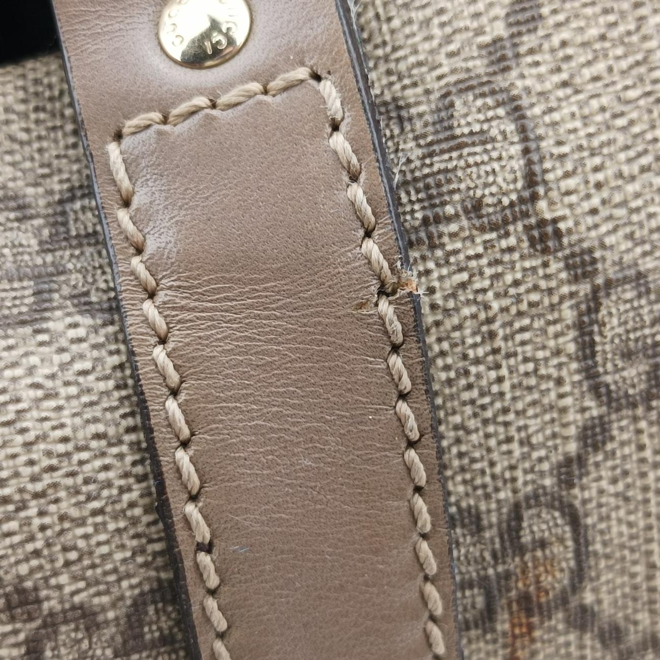 Pre-owned Gucci GG plus Spring Joy GG Supreme Brown PVC coated canvas 193603 handbag | stylenewstar