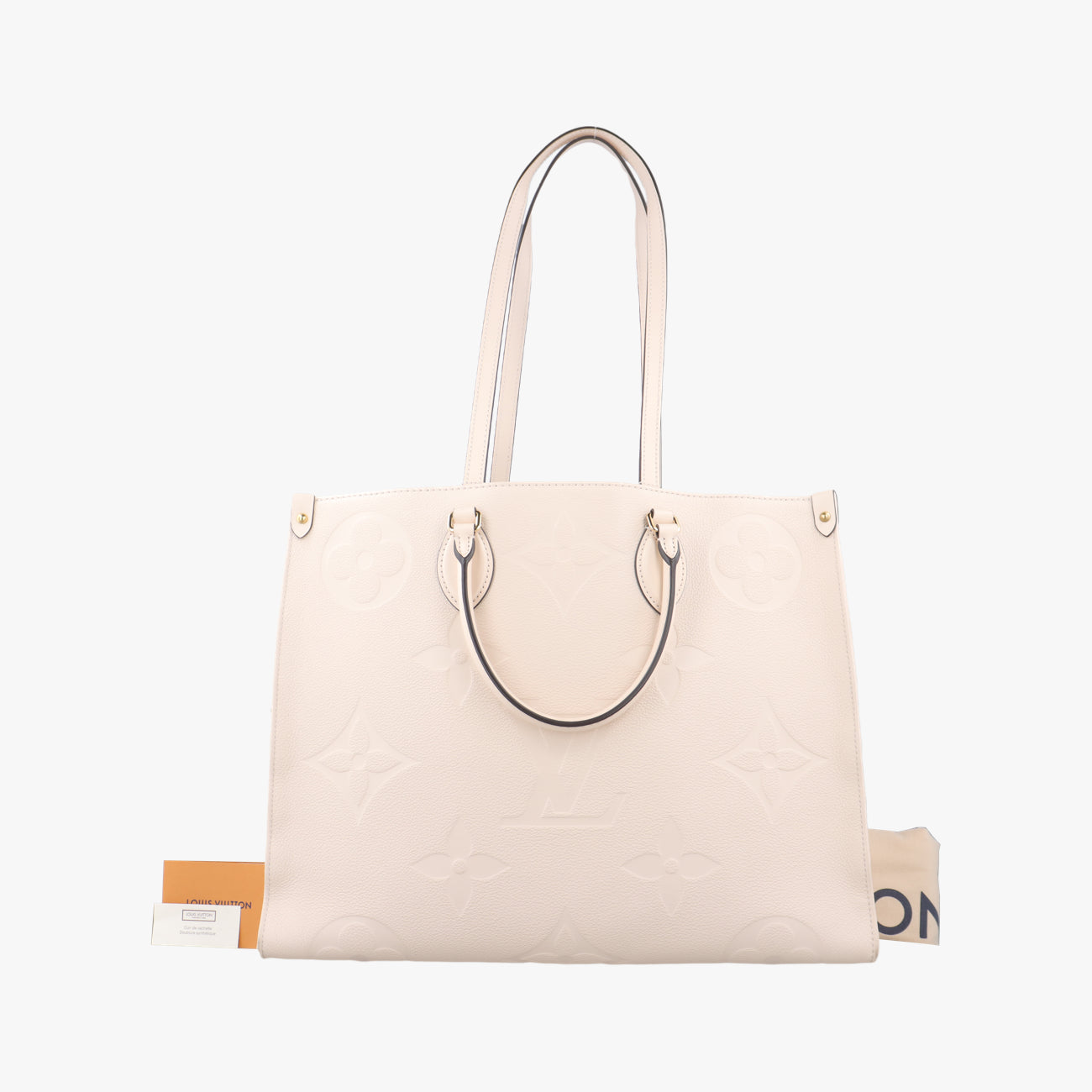 Pre-owned Louis Vuitton OntheGo GM Creme Monogram Empreinte M45081 shoulderbag | stylenewstar