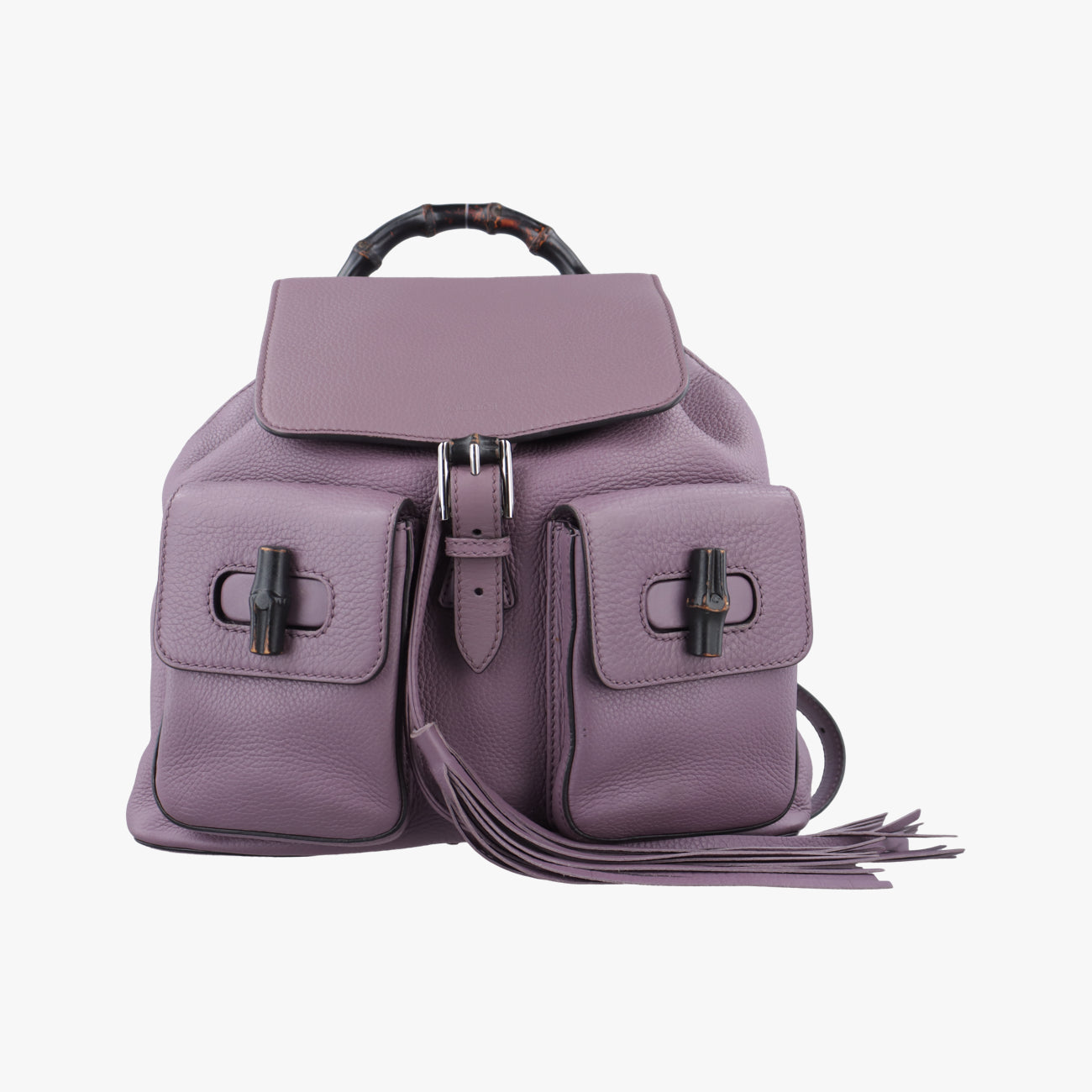 Secondhand Gucci Bamboo fringe tassel Purple Leather 370833 backpack/rucksack | stylenewstar