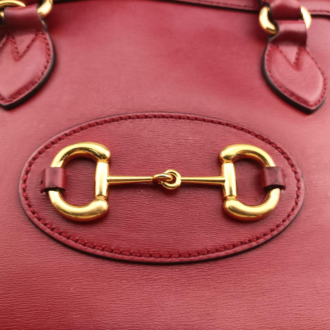 Pre-owned Gucci Horsebit 1955 Burgundy Leather 621220 shoulderbag | stylenewstar
