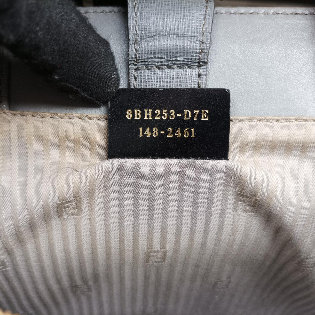 Pre-owned Fendi Petite 2 JOURS Grey Leather 8BH253 handbag | stylenewstar