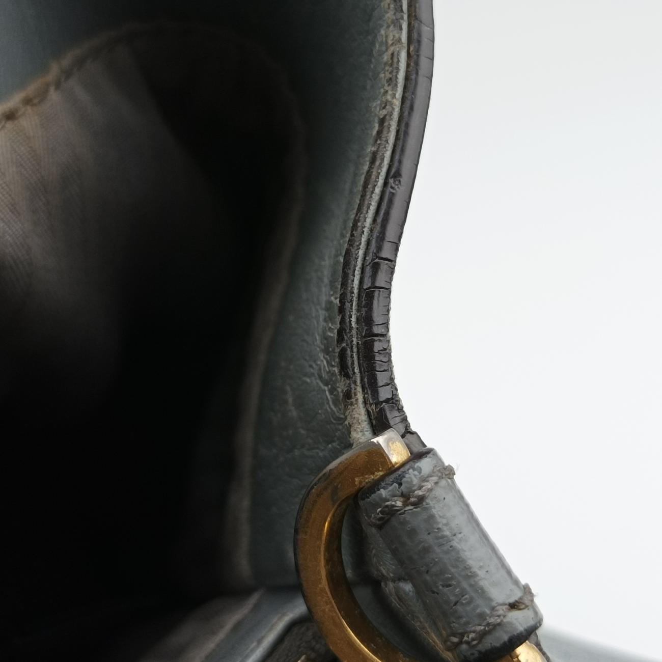 Pre-owned Fendi Petite 2 JOURS Grey Leather 8BH253 handbag | stylenewstar