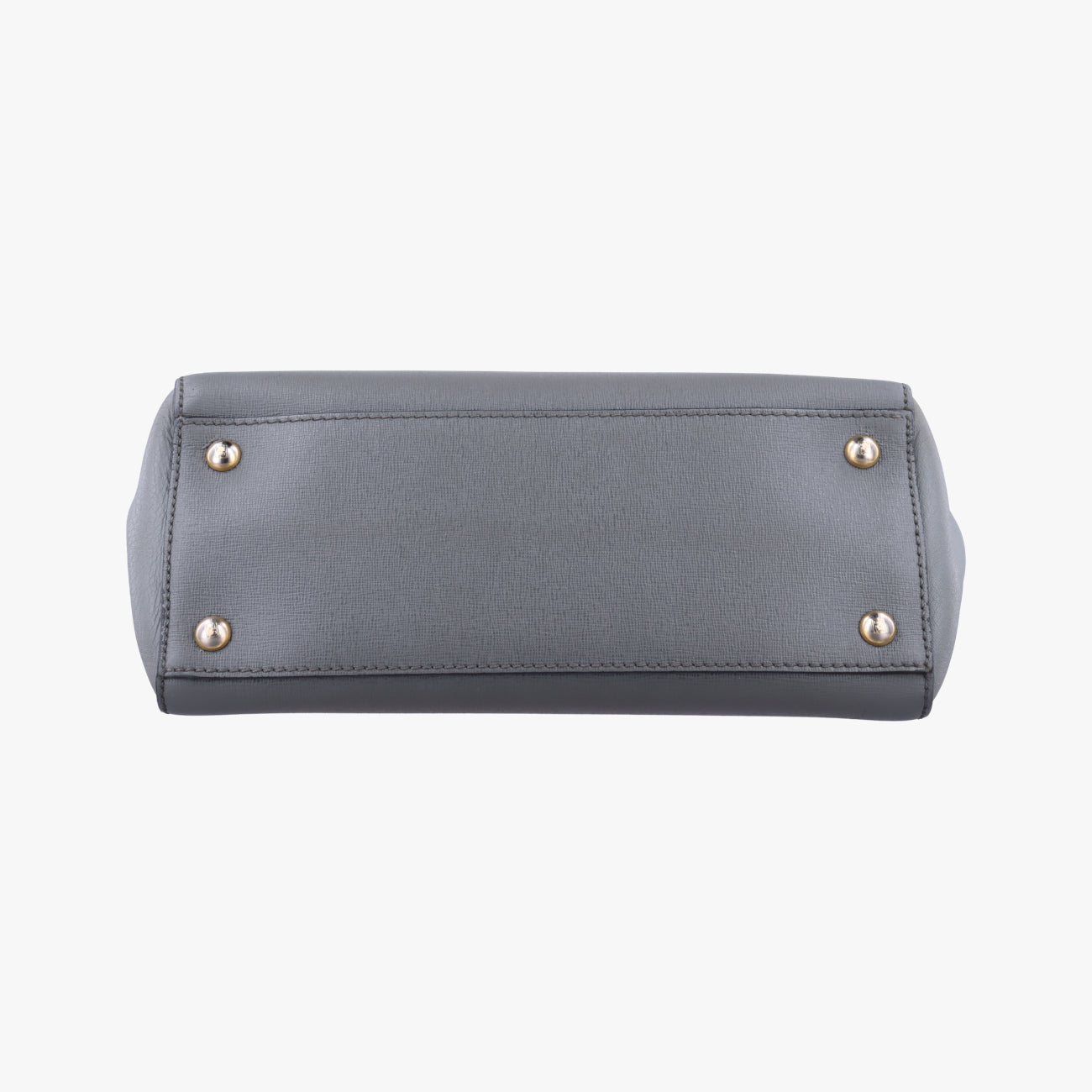 Pre-owned Fendi Petite 2 JOURS Grey Leather 8BH253 handbag | stylenewstar