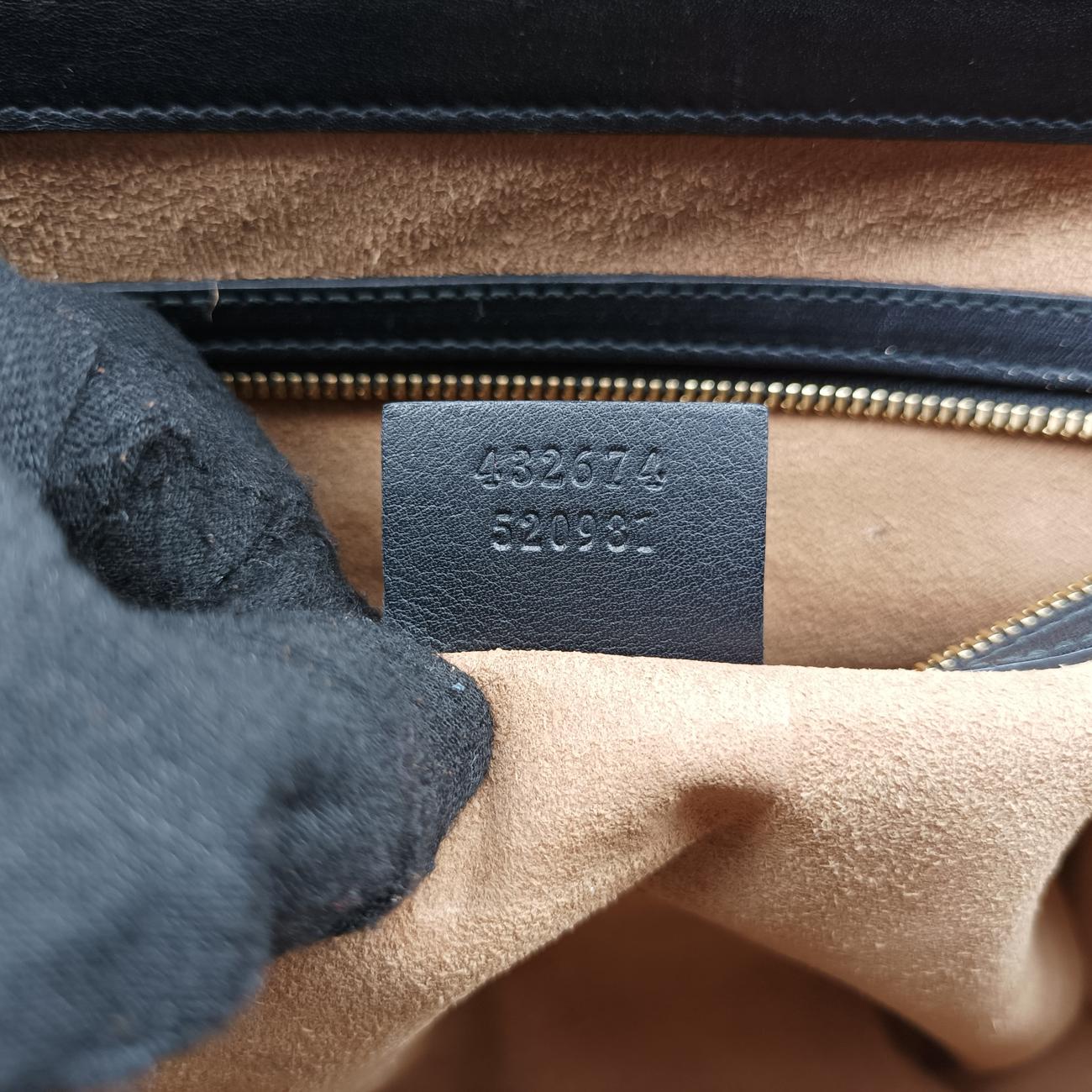 Pre-owned Gucci Padlock Beige×black PVC coated canvas×Leather 432674 shoulderbag | stylenewstar